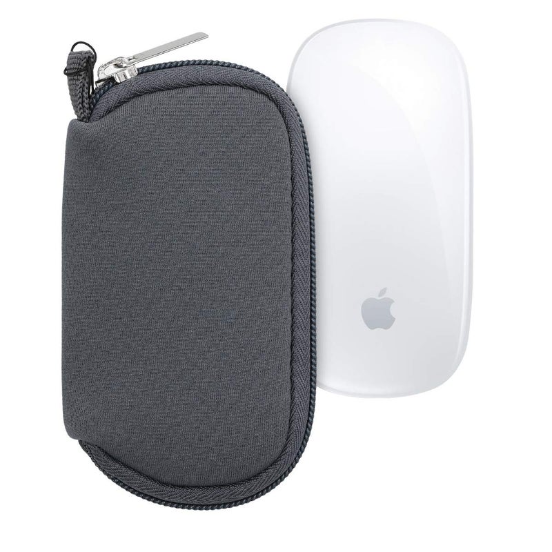 kwmobile Neoprene Case Compatible with Apple Magic Mouse 1/2 - Case for Mouse Soft Pouch Carry Bag - Grey - Image 1